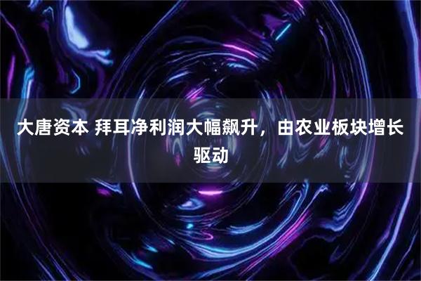 大唐资本 拜耳净利润大幅飙升，由农业板块增长驱动